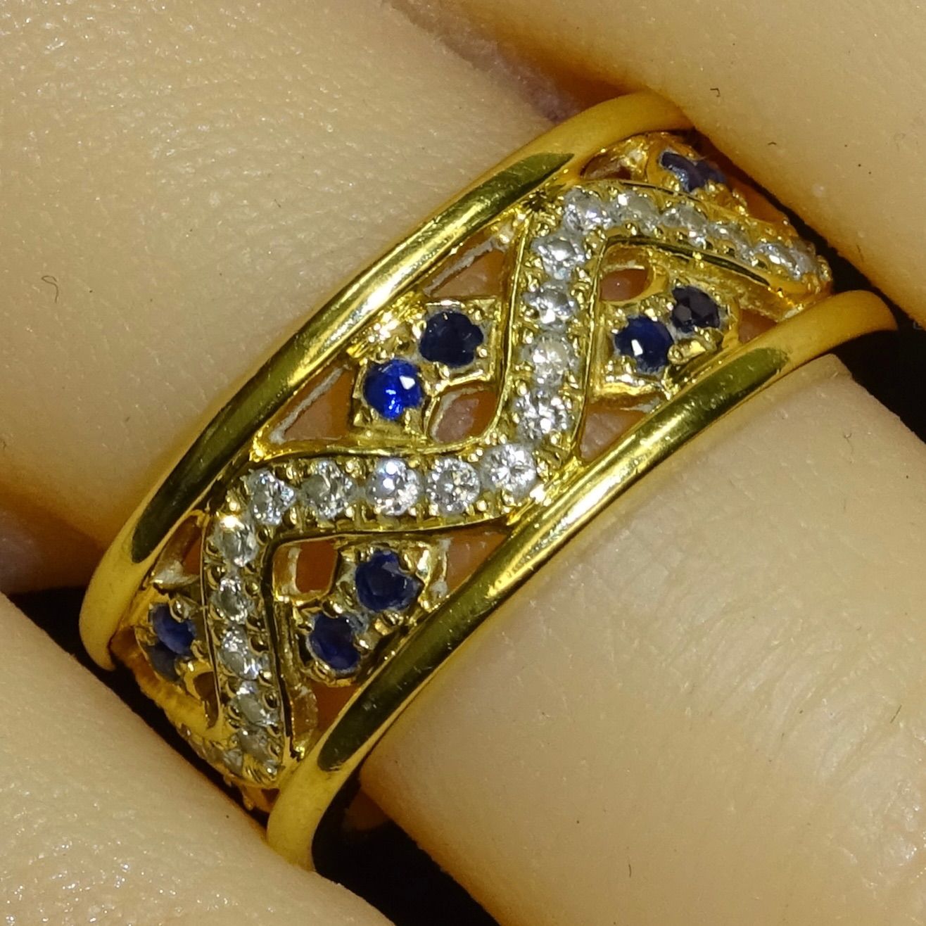 18金 750 K18 ゴールド GOLD LANVIN (ランバン) 天然サファイア0.24ct 