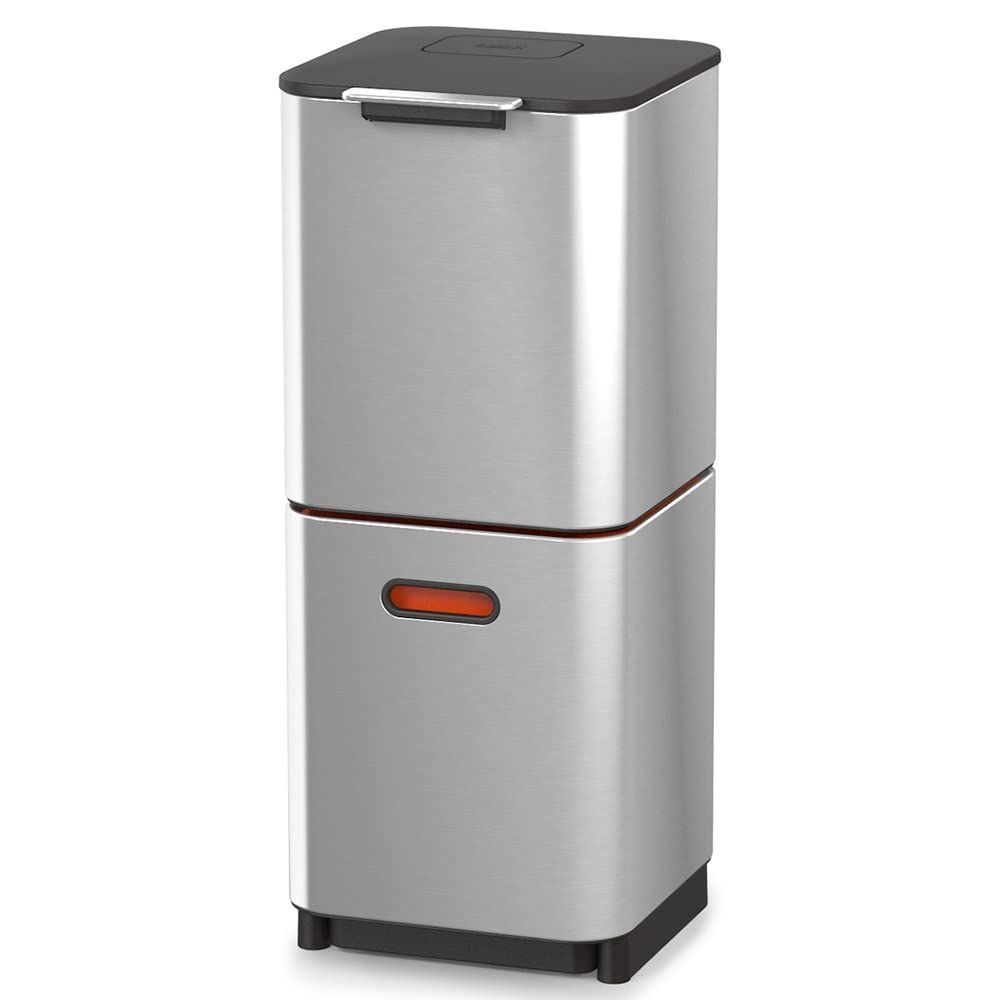 省スペースデザイン 30063 多目的に分別 スリム 2段 40L ステンレス コンパクト トーテム ふた付き ゴミ箱 ジョセフジョセフ Joseph Joseph