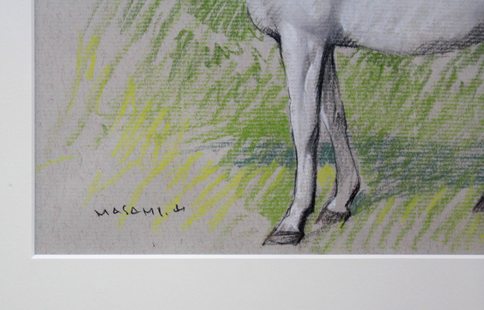 山岸正巳『白馬』パステル画【真作保証】 絵画 山岸正巳『白馬』パステル画【真作保証】 絵画 - メルカリ