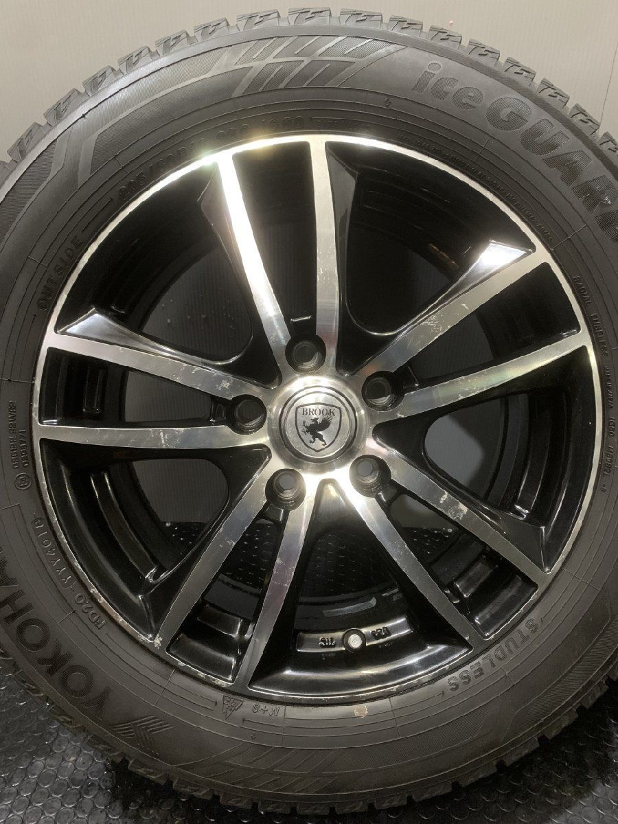 【YOKOHAMA ice GUARD iG60 205/60R16】スタッドレス【BROOK 16インチ 6.5J5HPCD114.3+53】18年製 バリ溝 ヴォクシー ノア等　(TF982-2)クレジットカード QRコード決済可能 YOKOHAMA ice GUARD iG60 205/60R16】スタッドレス【BROOK 16インチ
