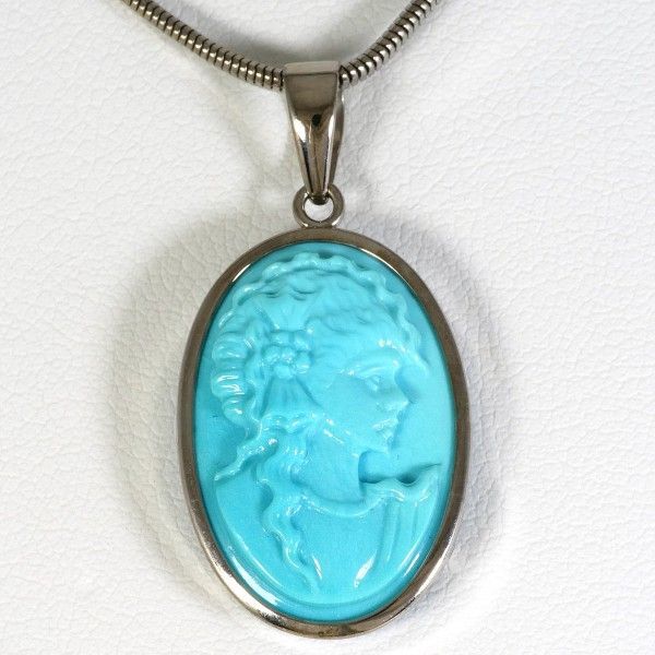 K18WG ネックレス NECKLACE ターコイズ カード鑑別書 総重量約8.4g 約40cm