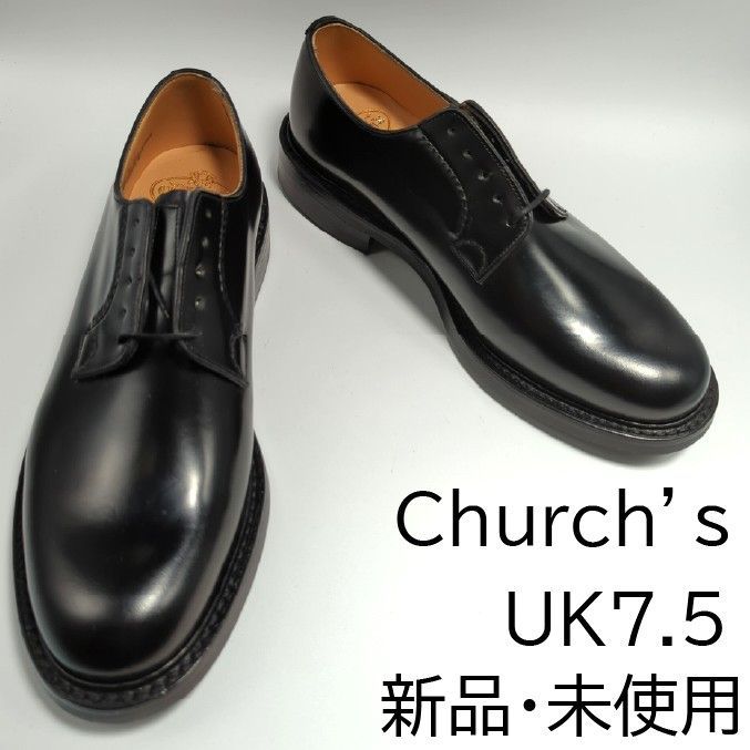 【訳あり】Church's チャーチ SHANNON R シャノン プレーントゥ ダイナイトソール BLACK ブラック ポリッシュドバインダーカーフ ≪UK直輸入・正規品≫ UK7.5( 26.0cm )