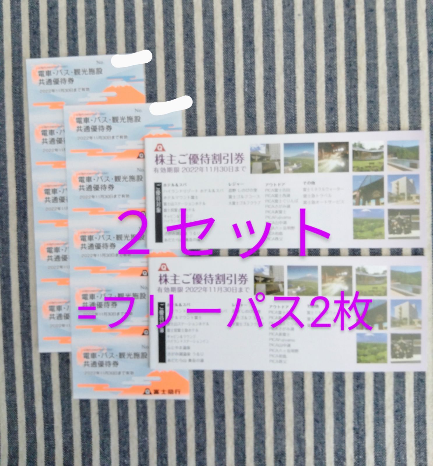 富士急行 遊園地フリーパス引換券［2枚］/2022.11.30まで - 施設利用券