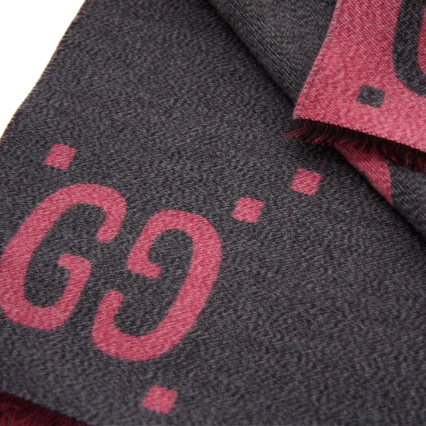 中古美品】グッチ マフラー GGジャカード ウールシルク スカーフ  