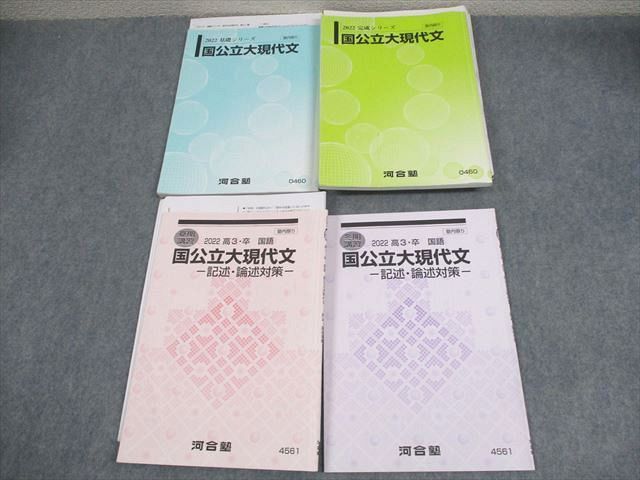 XB10-151 河合塾 国公立大現代文/記述・論述対策 テキスト通年セット 2022 計4冊  042M0D