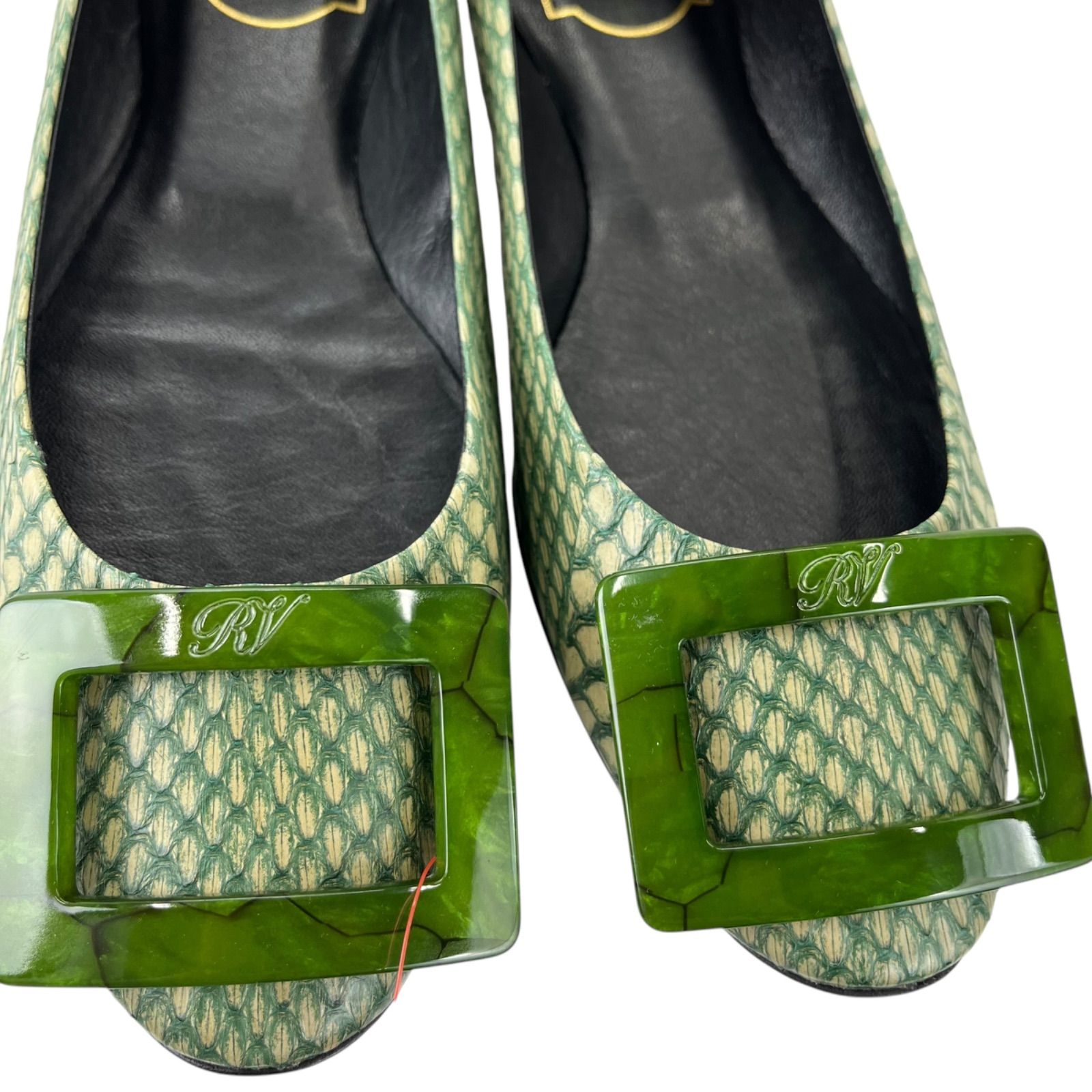 未使用 ロジェヴィヴィエ Roger Vivier パイソン 蛇革 フラット 