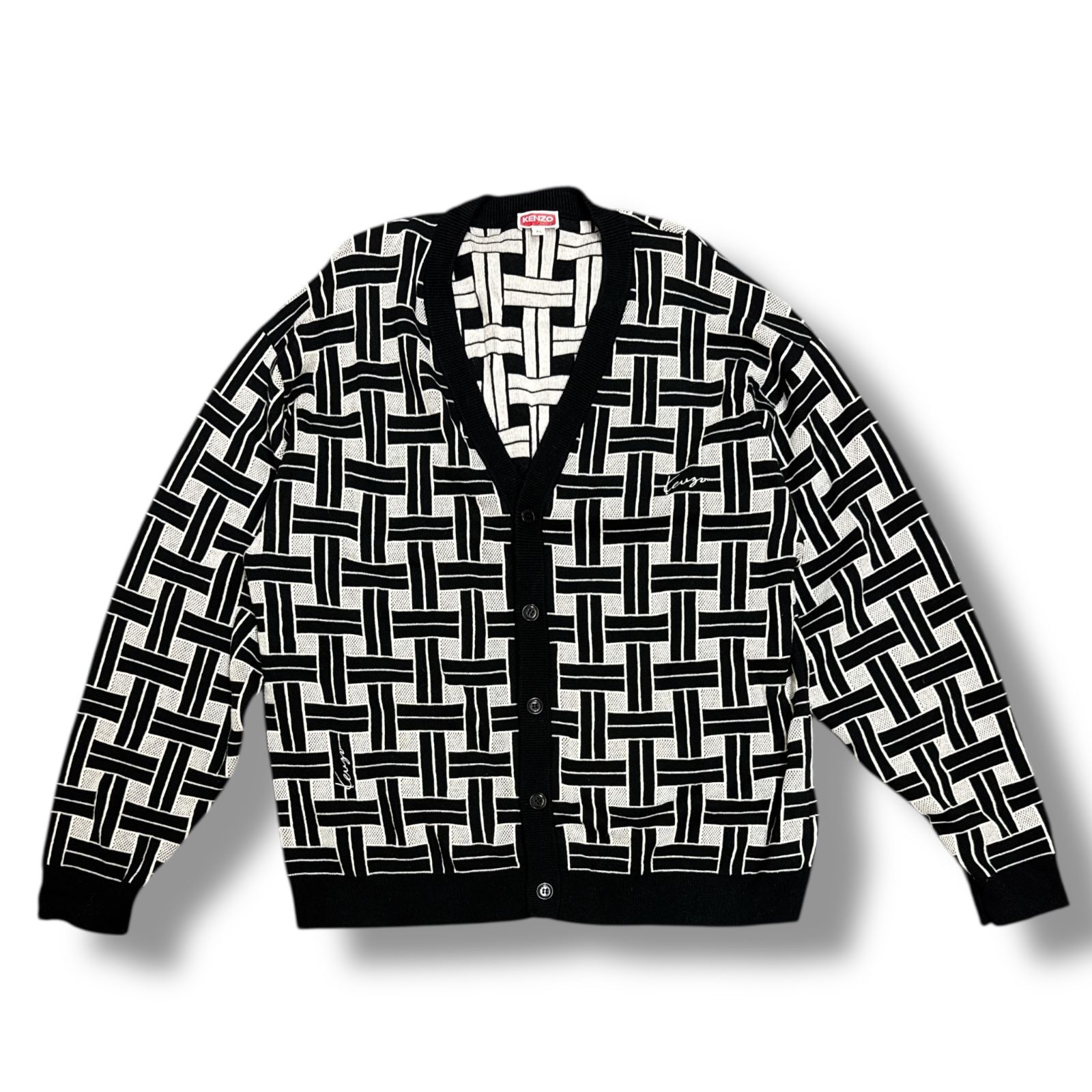 KENZO 総柄ニットカーディガン セーター ケンゾー FE65CA4783CA