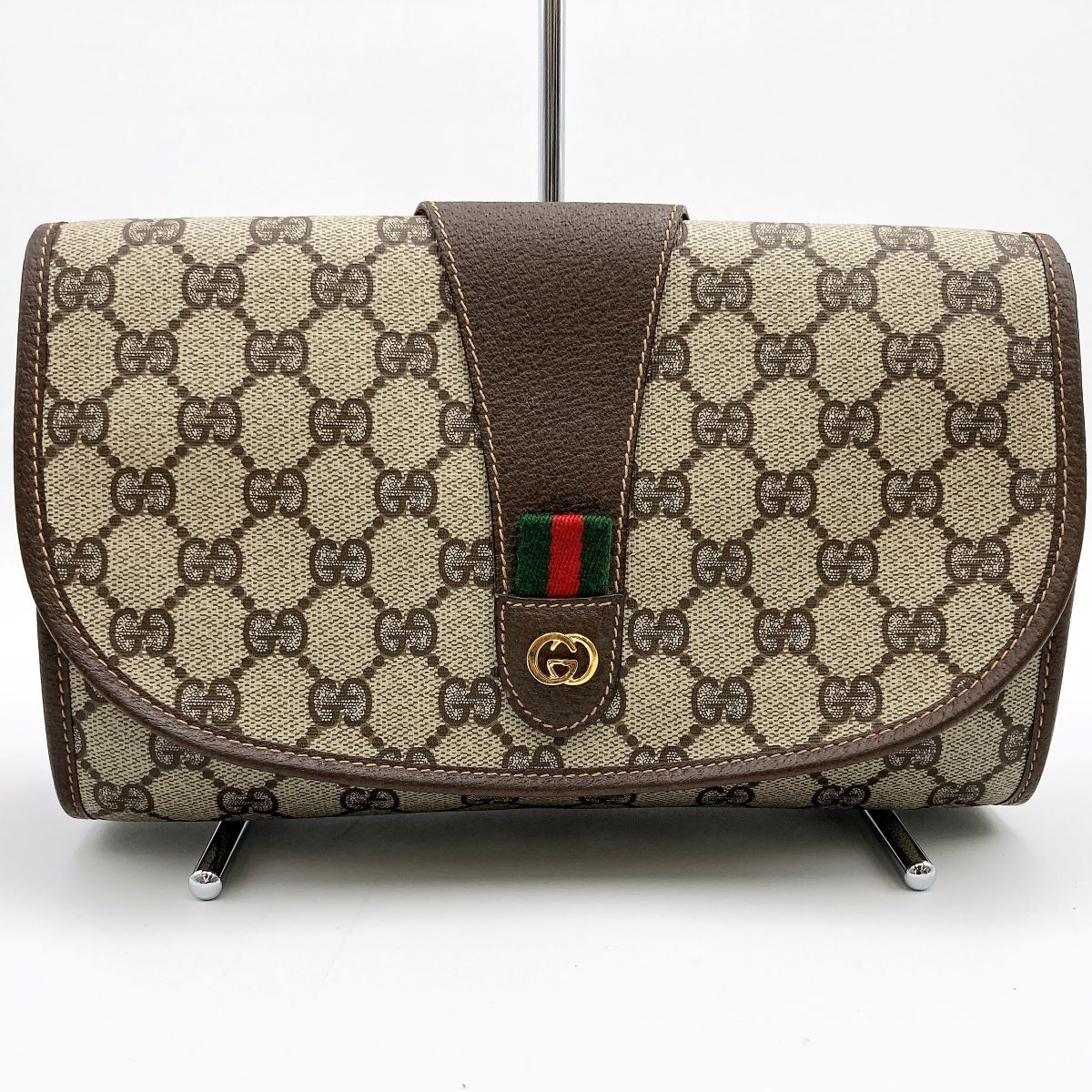 オールドグッチ GUCCI 156.01.030 クラッチ セカンド GG柄 シェリー 