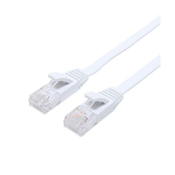 まとめ ナカバヤシ ミヨシCAT.6A LANケーブル フラット ホワイト 2m C6A-F02WH 1本 ×5セット