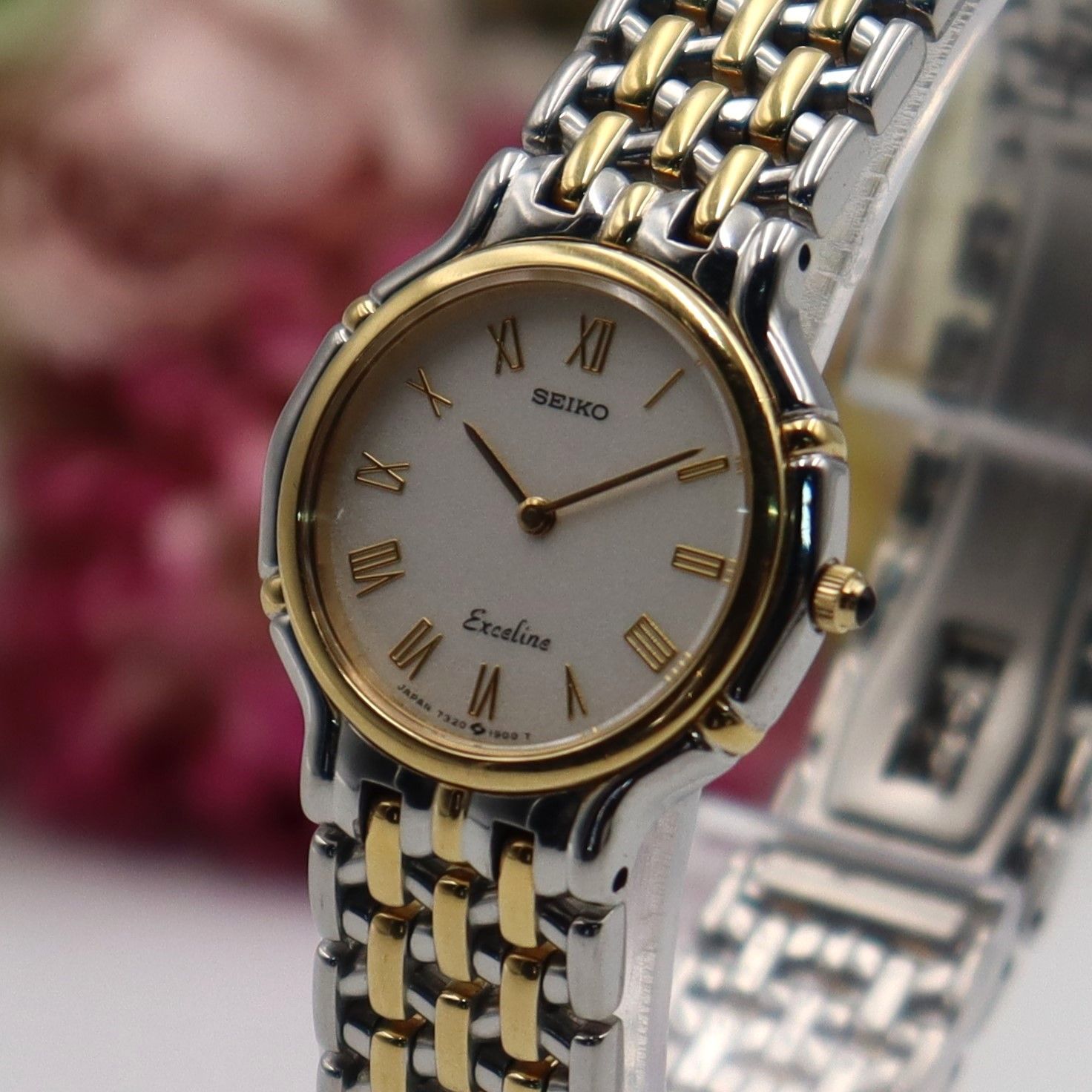 電池新品 セイコー エクセリーヌ 7320-0410 クォーツ ローマン