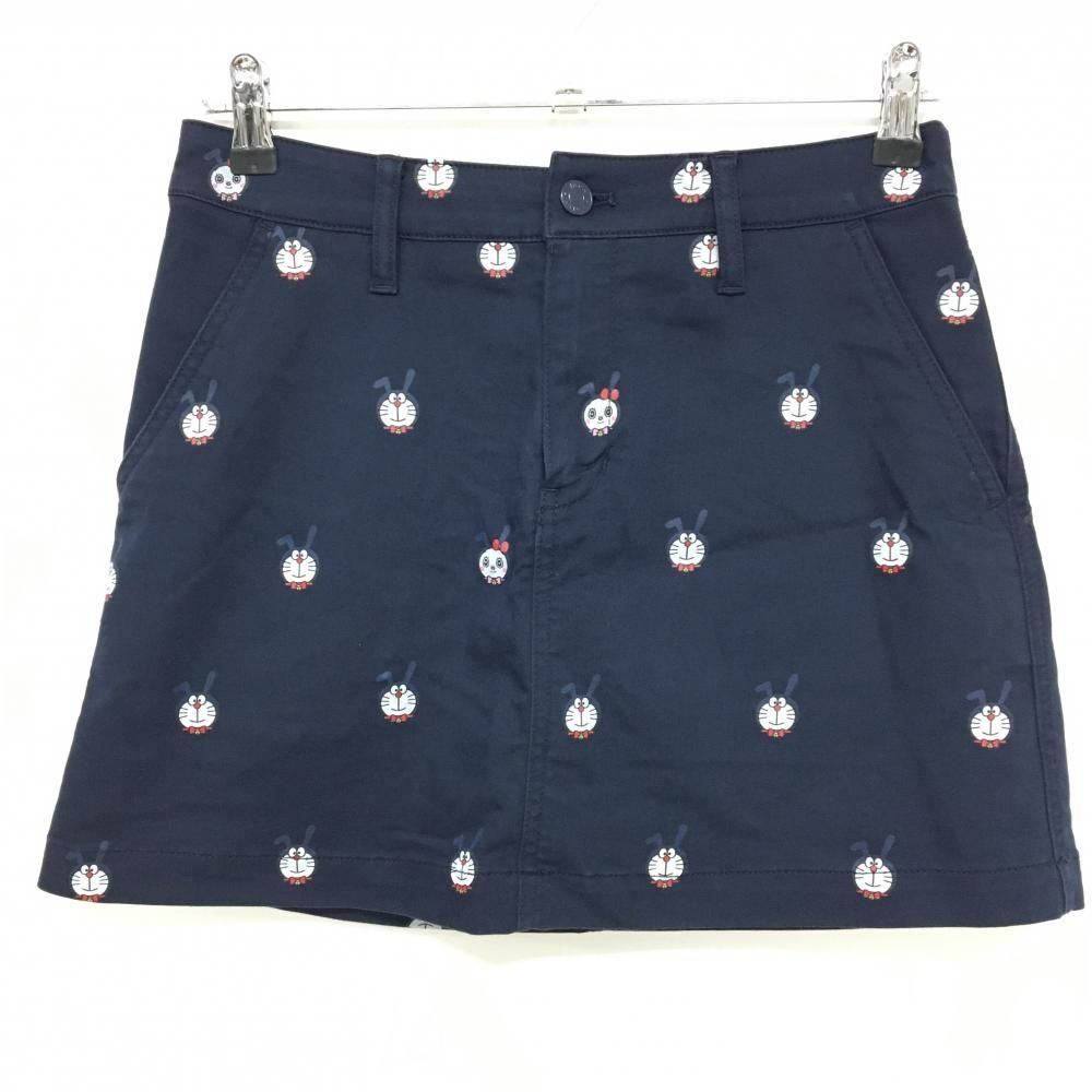 ジャックバニー×ドラえもん スカート ネイビー×白 総柄 ドラミちゃん レディース 1 M ゴルフウェア Jack Bunny