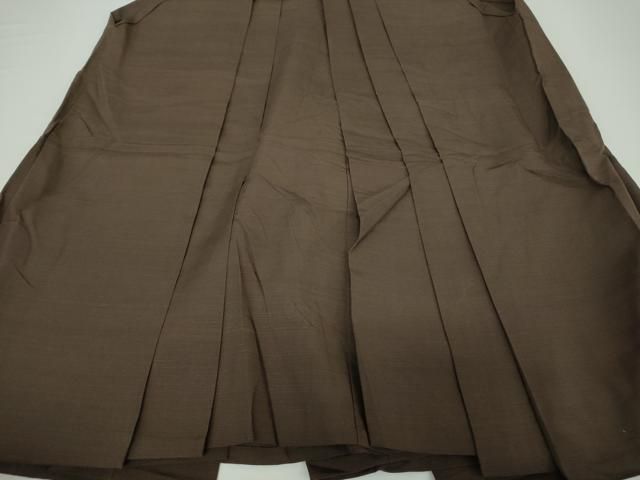 平和屋着物●男性 馬乗袴 紬地 濃紅消鼠色 正絹 DAAX4527ps