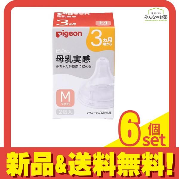 ピジョン 母乳実感 乳首 3ヵ月頃から|Mサイズ Y字形 2個入 6個セット