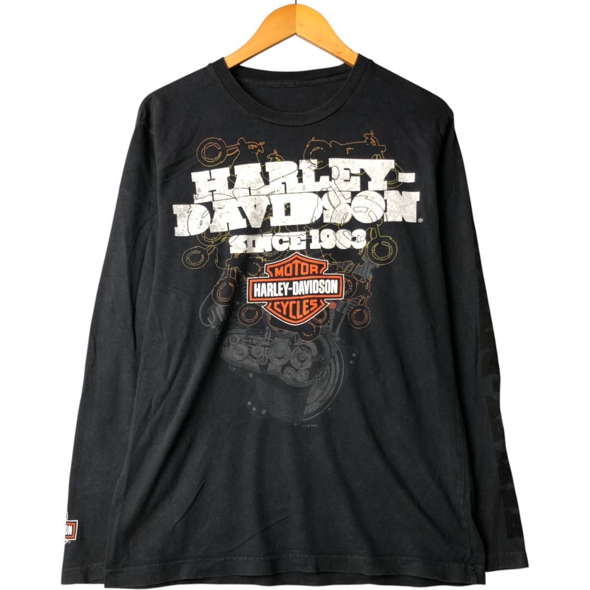 古着 00年代 ハーレーダビッドソン Harley-Davidson エンジン ロングTシャツ ロンT メンズM相当|eaa570456