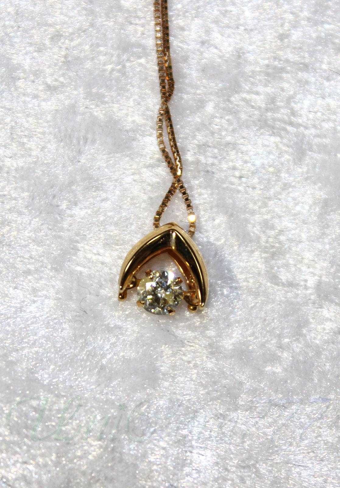 鑑別付天然ダイヤモンドネックレス TypeC ダンシングストーン 0.2ct 18 