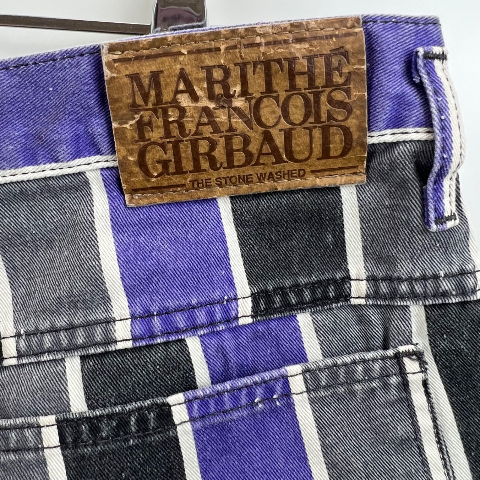 MARITHE FRANCOIS GIRBAUD 90s USA stone washed stripes half