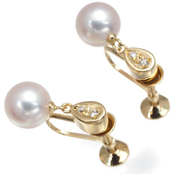 TASAKI タサキ イヤリング パール 真珠 7.2-7.4mm ダイヤ ダイヤモンド  