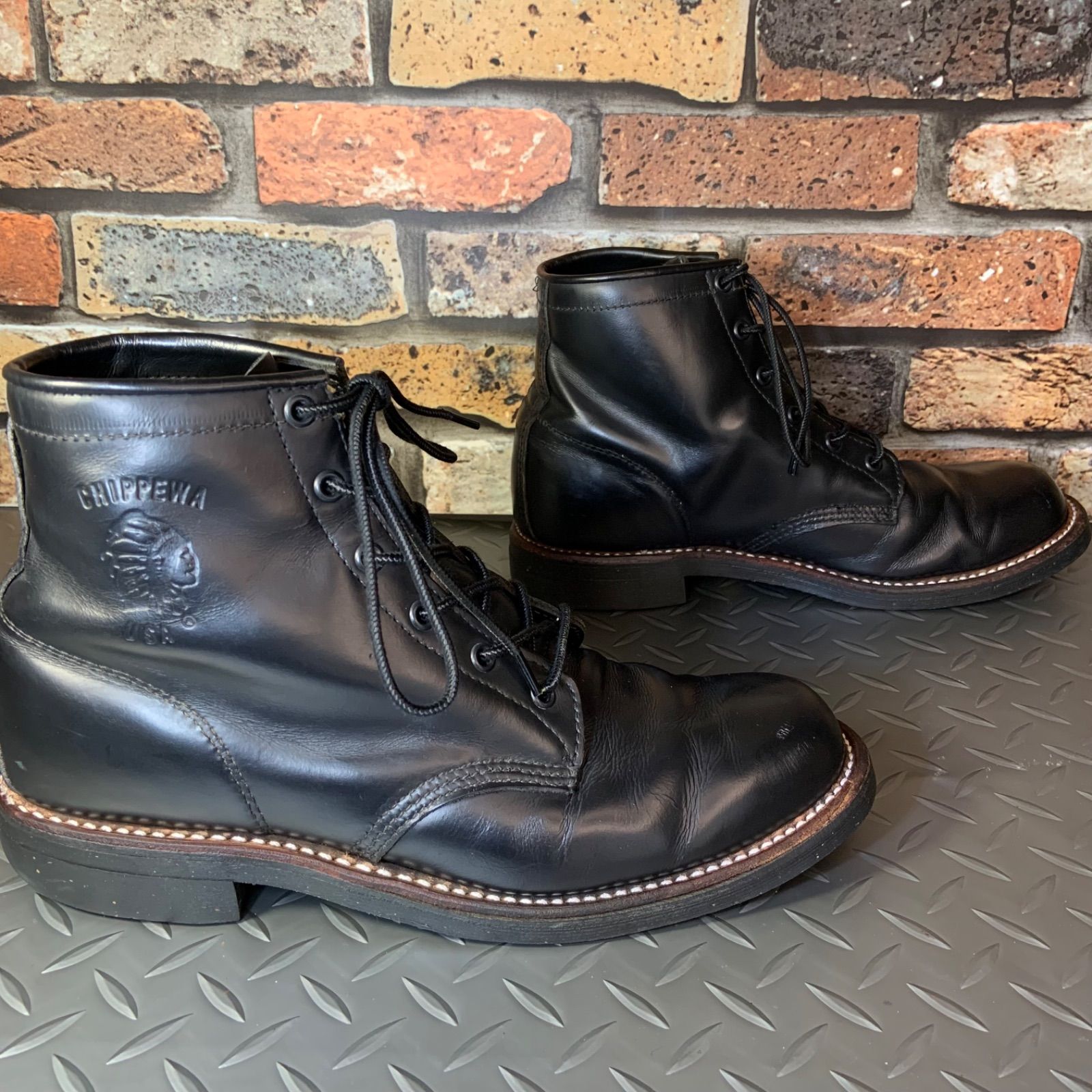Chippewa 99954 ブラック ワークブーツ　USA製　28cm ☆Chippewa 99954 ワークブーツ US10D 28㎝ (25A12-CHIP99954