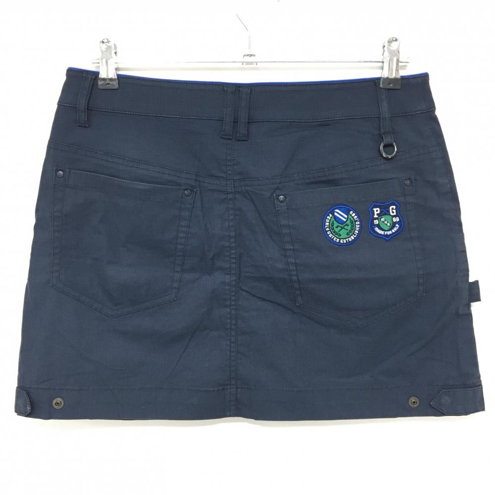 【新品未使用】パーリーゲイツ ゴルフ レディース スカート ネイビー刺繍 パーリーゲイツ スカート ネイビー チェック地模様 30周年 レディース