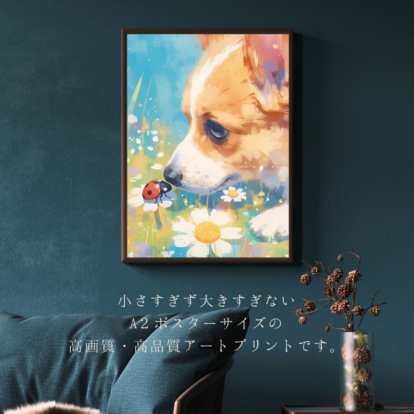 アートポスター 犬の絵