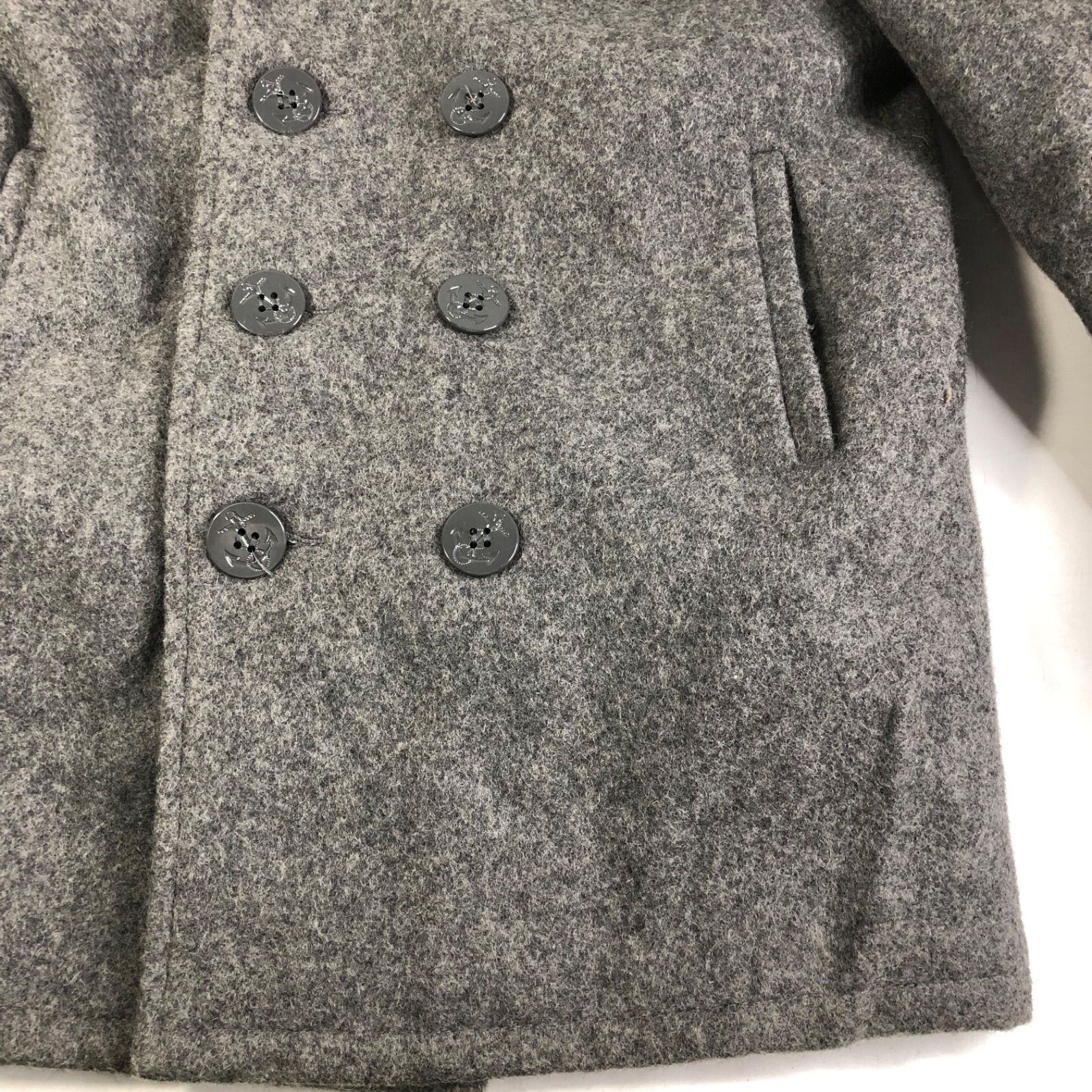 A1027-5-5 SCHOTT ショット メンズ ピーコート グレー U.S 740N