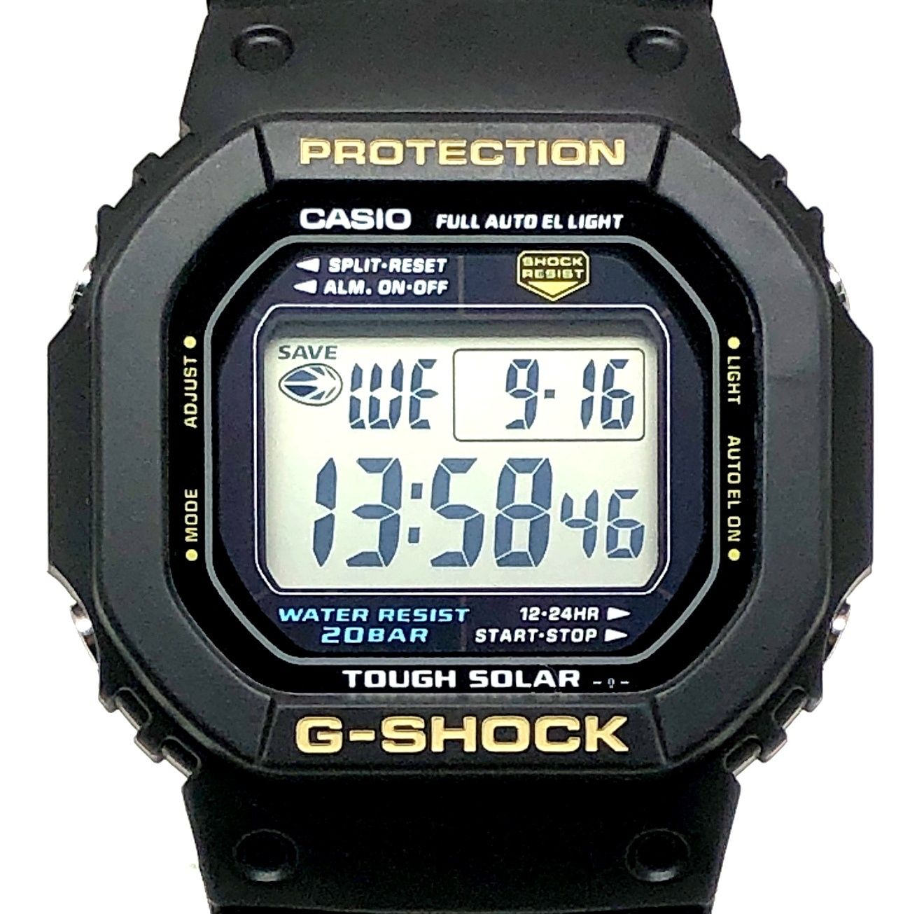 G-SHOCK ジーショック G-5600-9 タフソーラー搭載モデル ゴールドバージョン スクエアデザイン ブラック 2002年9月
