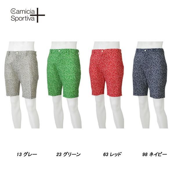 Camicia Sportiva + カミーチャ スポルティーバプラス 春夏 フラワープリント ショートパンツ ネイビー 51-7181540