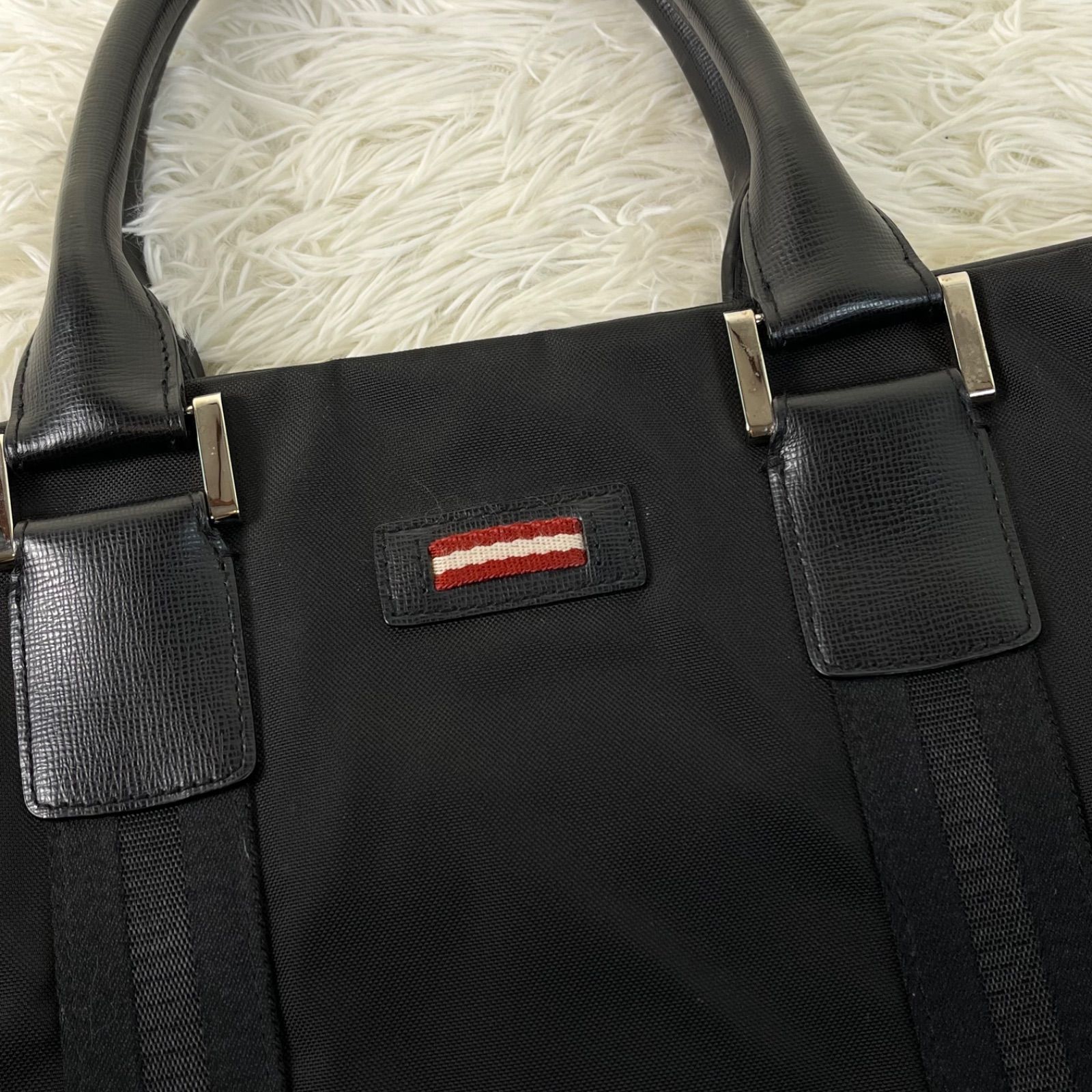 【美品】BALLY 2way ビジネスバッグ ナイロン×レザー ブラック 美品 バリー ビジネスバッグ 2way ブリーフケース ナイロン