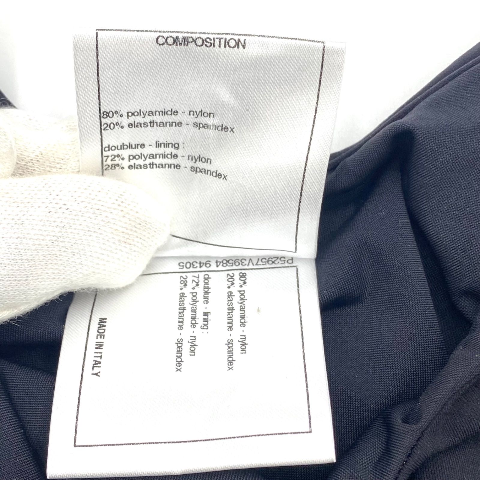 卍 CHANEL シャネル ワンピース 水着 swimwear スイムウェア ココマーク パール 調 ブラック