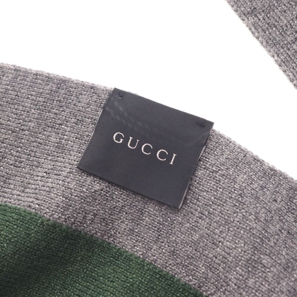 □ グッチ マフラー ファッション小物 メンズ レディース グレー