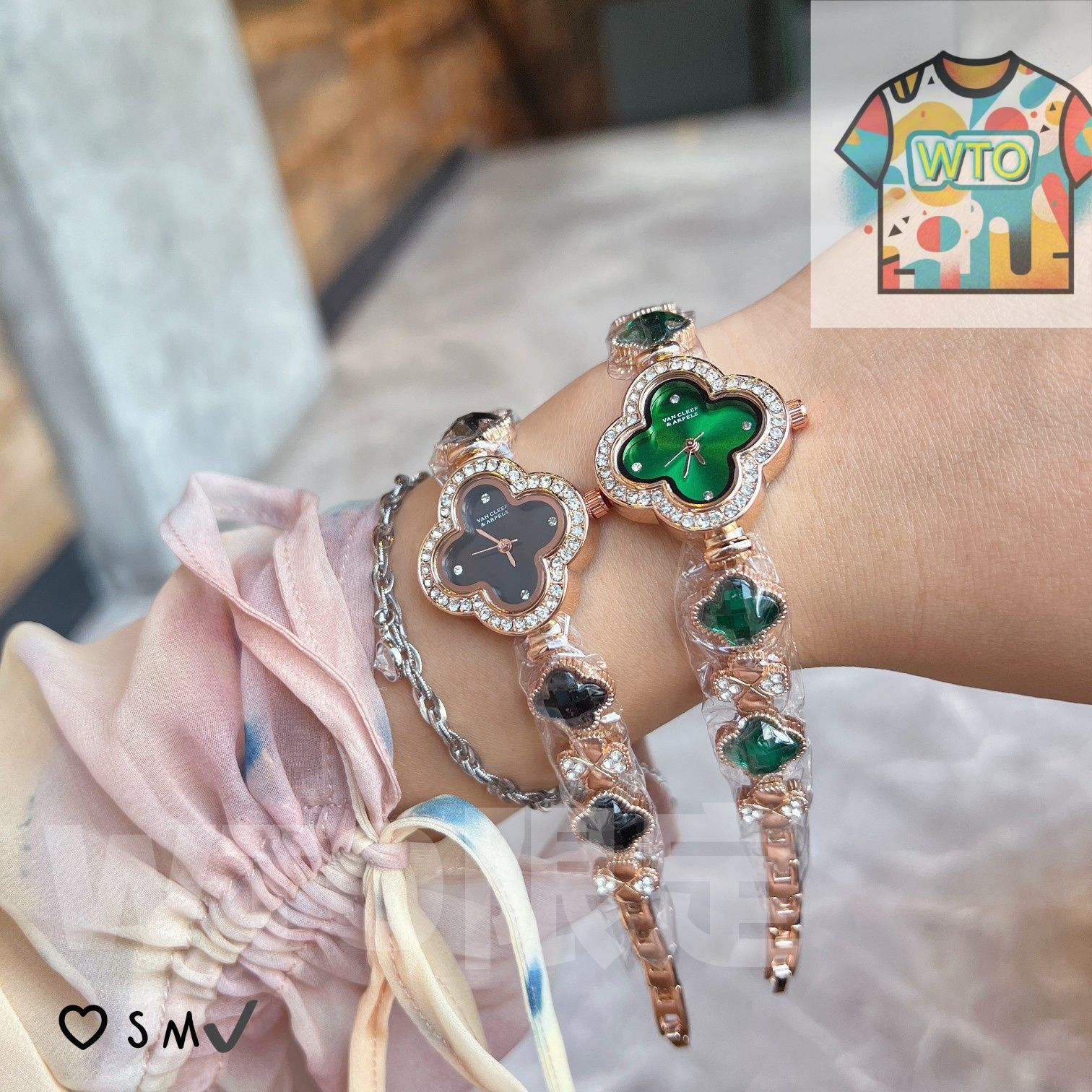 10 ファッション クローバー ブレスレット カルセドニー