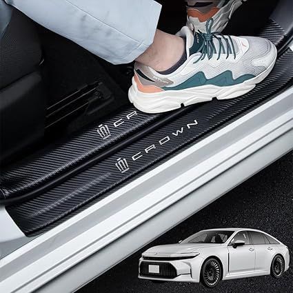 GOODGOODCAR クラウン2023(令和5)年11月 発売モデル 適用サイドステップガード スカッフプレート クラウン新型全系適用 内装パーツ 金箔技術 金メッキ技術 内装アクセサリー 粘着力強い 水防止 