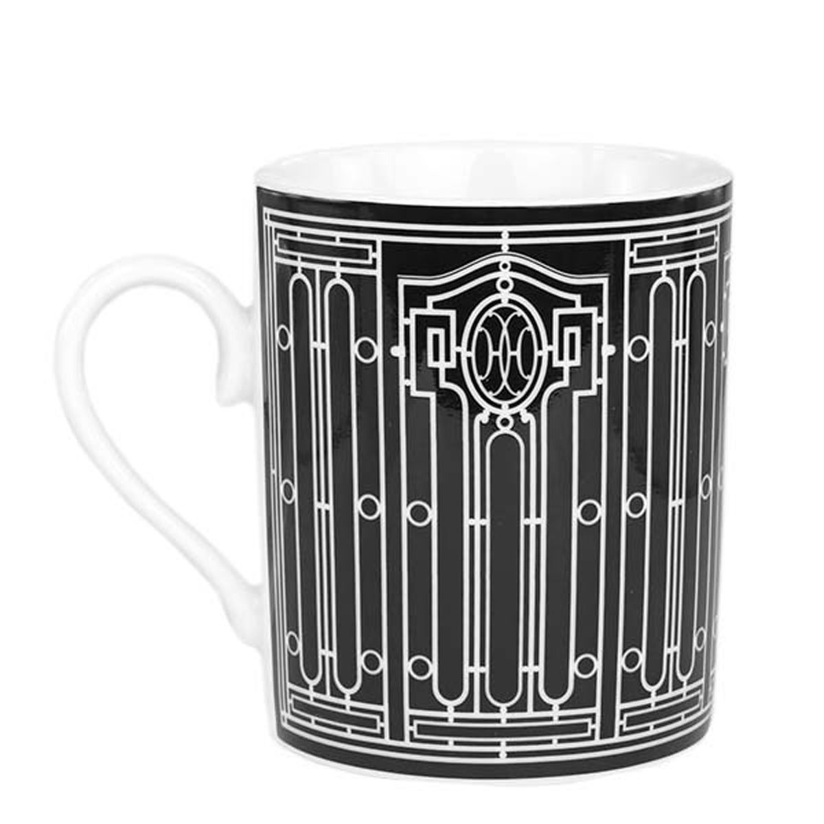エルメス 食器 HERMES 037131P H DECO Hデコ マグカップ 単品 ブラック＋ホワイト