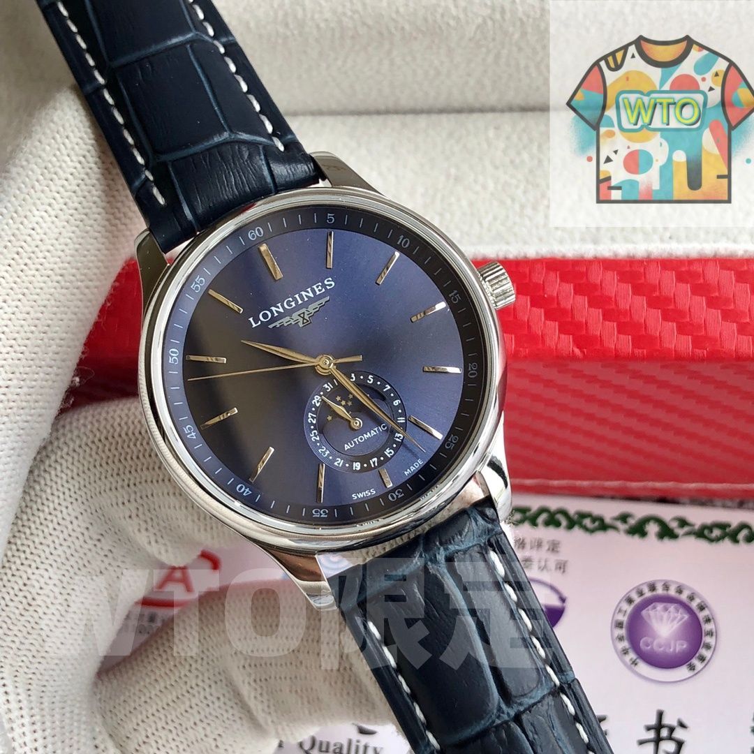 今日WTO】Longines ロンジン 月相機能付き 男性用腕時計 【全新