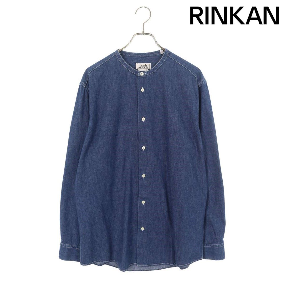 【新品未使用】HERMES エルメス セリエボタン デニムシャツ 長袖 ブルー HERMES デニムシャツ シャンブレー インディゴ ジャケット セリエ