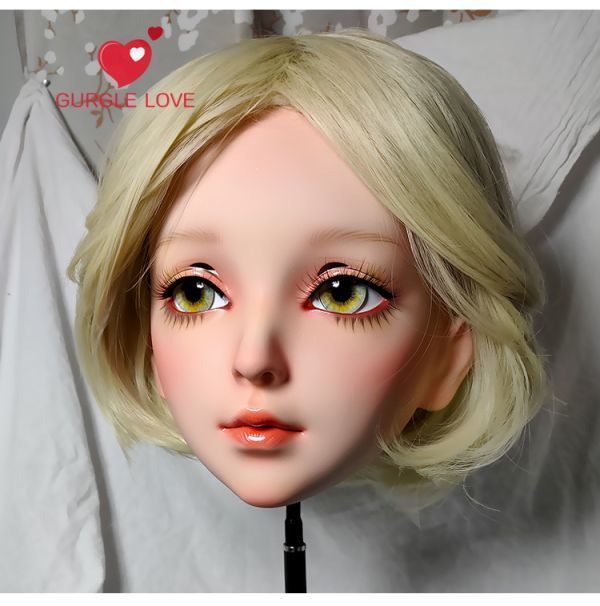 ハーフマスク 眼球付き 青 小緋 樹脂製 ヘッドロリータ人形 ハーフマスク 眼球付き 青 小緋 樹脂製 ヘッドロリータ人形