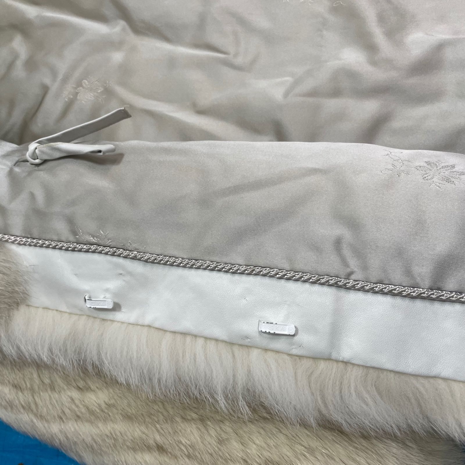 ○総丈77cm ブルーフォックス エンバ ファーコート Lサイズ相当