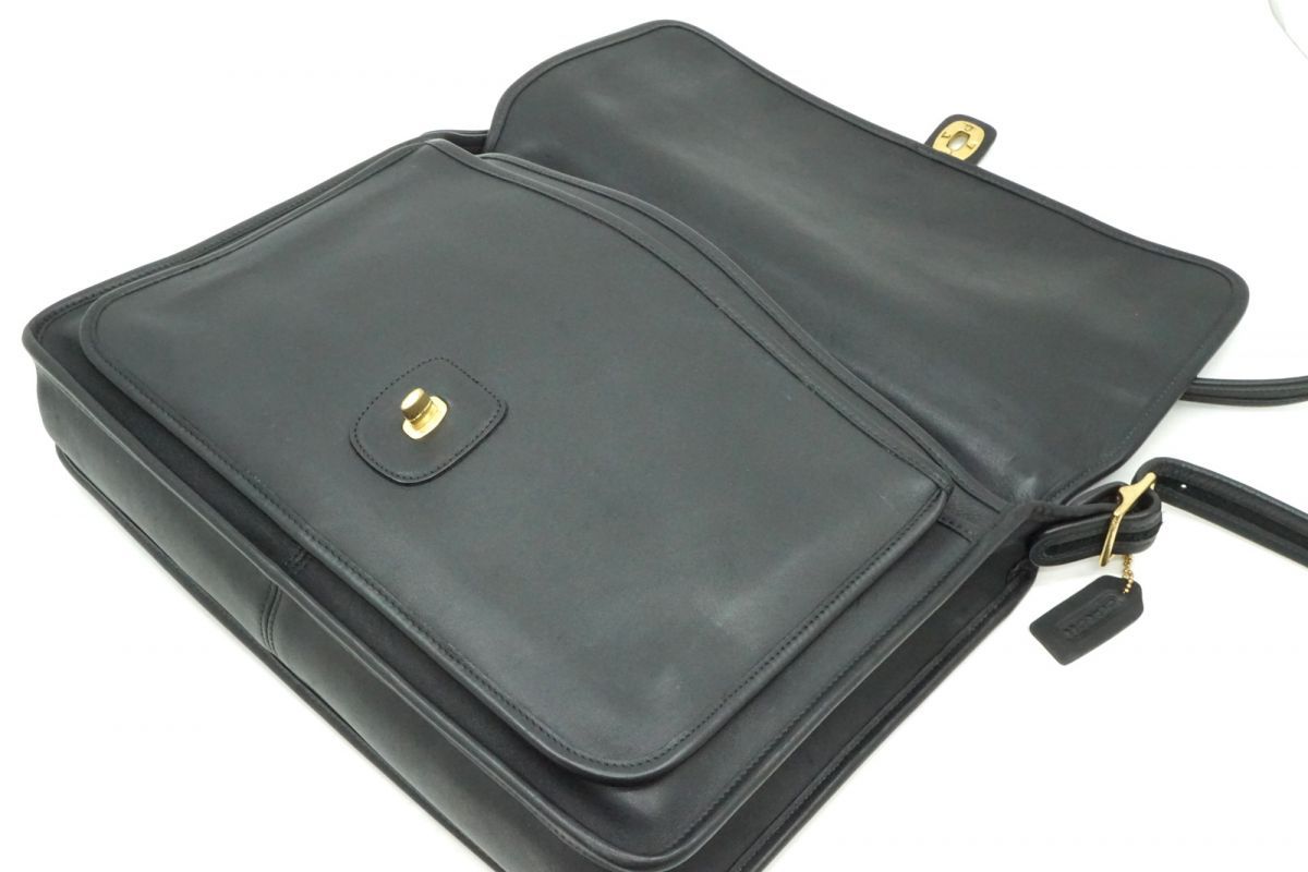 コーチ ヴィンテージ ショルダー ブリーフケース 書類鞄 5180 Unisex レザー 黒 ブラック COACH 3860h DECORATOM_COM_BR