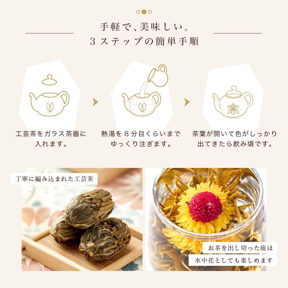 RIMTAE ギフト 花咲くお茶 カーネーション茶 工芸茶10種類