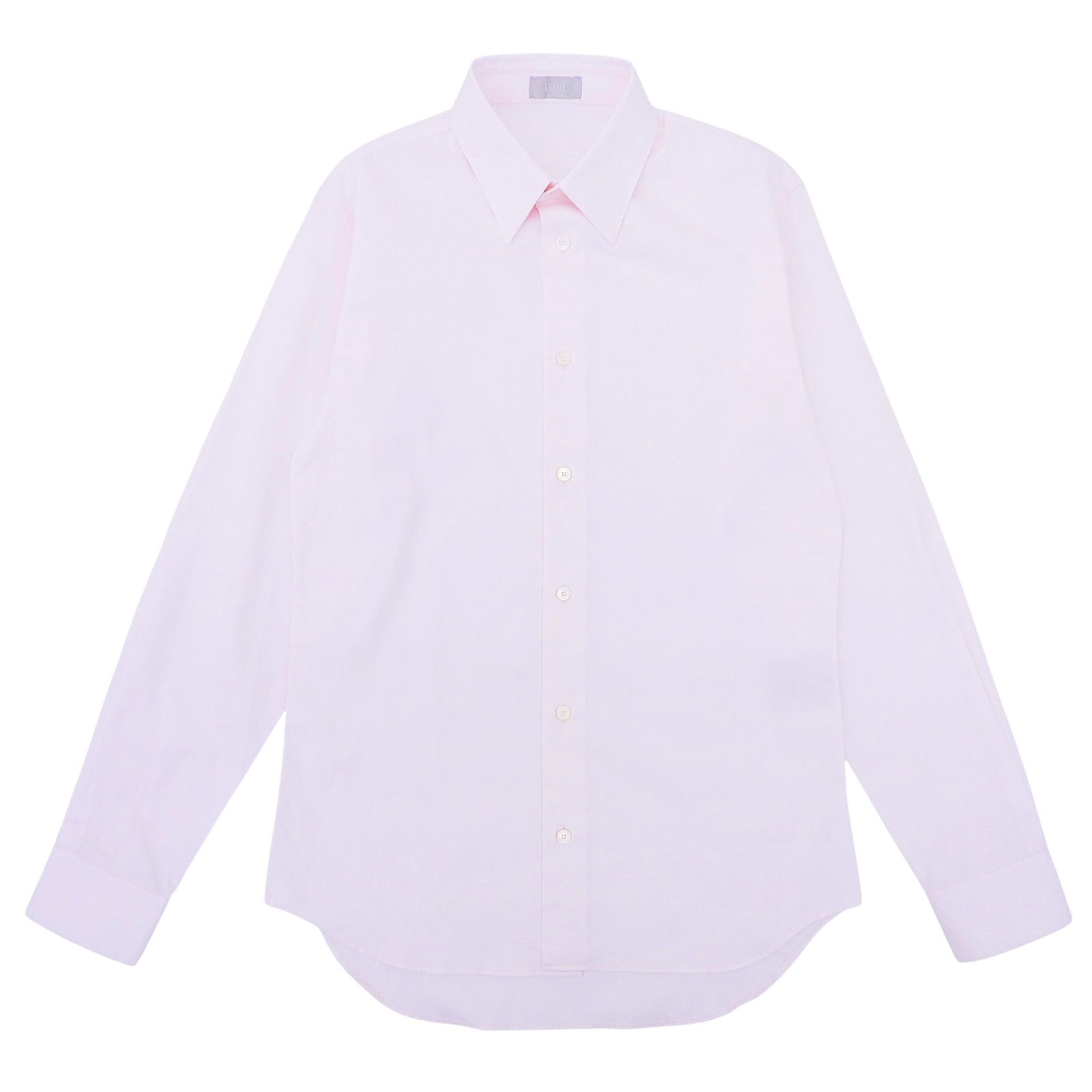 ▲DIOR ディオール オム 933C569A4588 コットン100％ ロゴシェルボタン 長袖シャツ ライトピンク 38 イタリア製 メンズ
