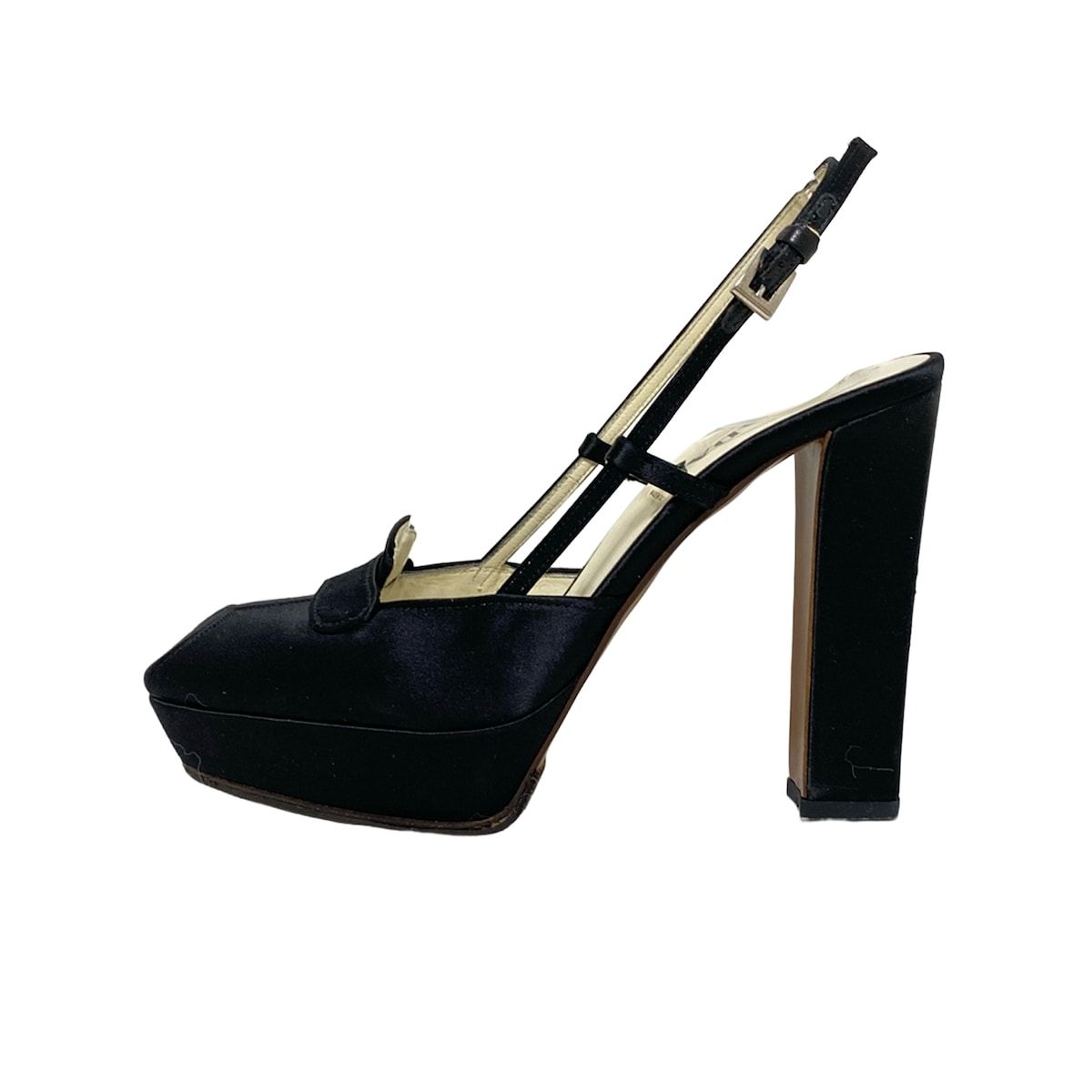 プラダ パンプス 36 1/2 レディース 黒 アウトソール張替済