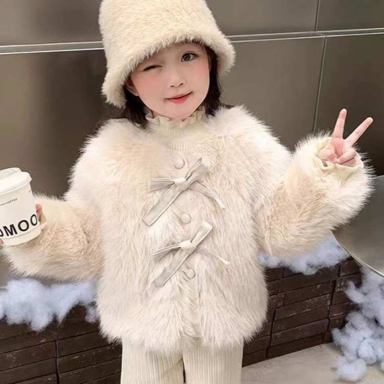ファーコート 中綿ジャケット キッズ エコイクファー フェイク