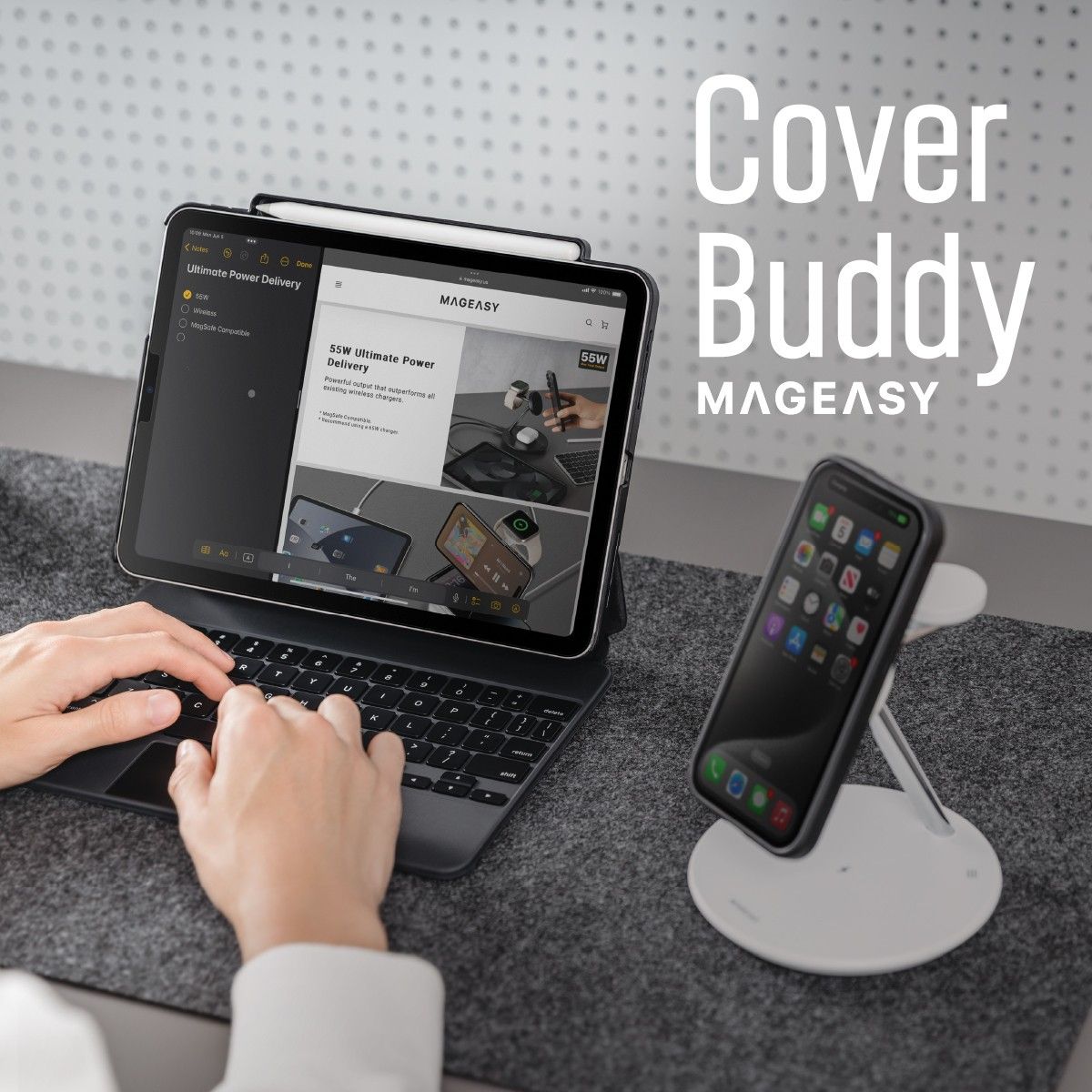 iPad Air 10.9 & iPad Pro 11 ケース Apple純正 Keyboard 対応 ApplePencil 充電 ペン収納 iPadAir  第4世代 第5世代 iPadPro 11 対応 MagEasy CoverBuddy - メルカリ