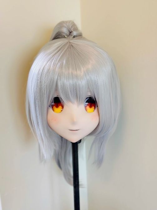 全頭マスク カツラ付き ロック付き NO.146 フルマスク ドール ヘッドロリータ人形 コスプレ 変身 仮装 着ぐるみ 二次元美少女