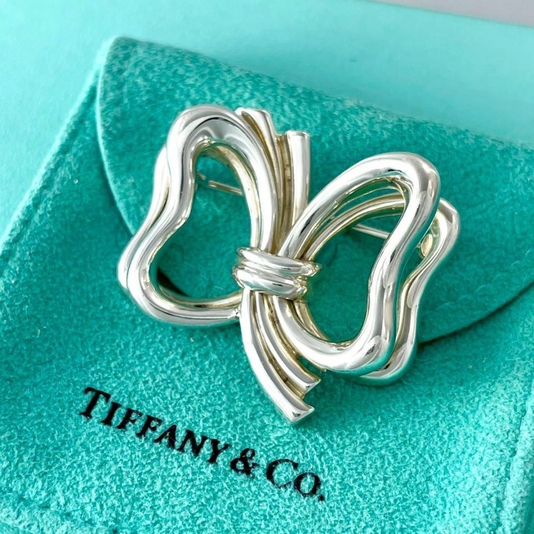 オールドティファニー リボン ブローチ シルバー 925 TE1fe - メルカリ