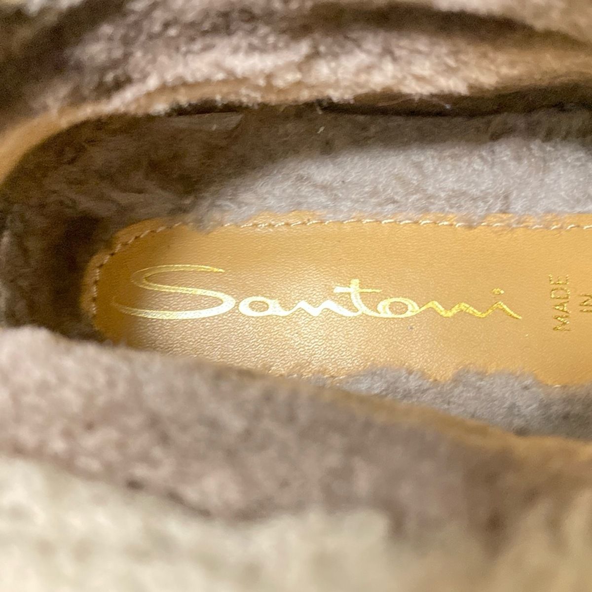 SANTONI サントーニ ショートブーツ 40 メンズ - グレーベージュ ムートン