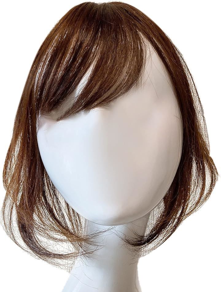 Luce brillare 部分ウィッグ 人毛 ヘアピース 部分カツラ かつら 女性 レディース つむじ 頭頂部 ストレート ボブ 30cm 薄毛 脱毛 トップピース メーカー 必需品3点セット ナチュラルブラウン Free