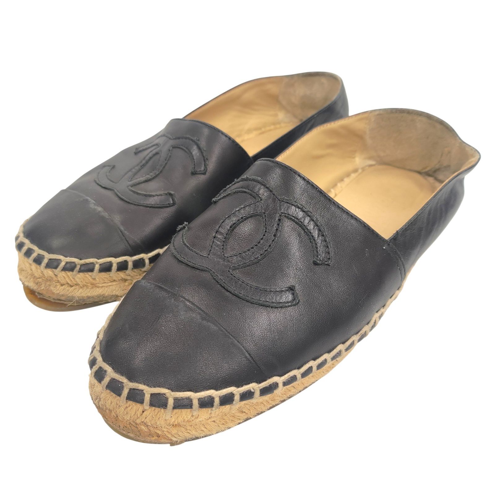 CHANEL シャネル スリッポン スニーカー エスパドリーユ レザー 本革