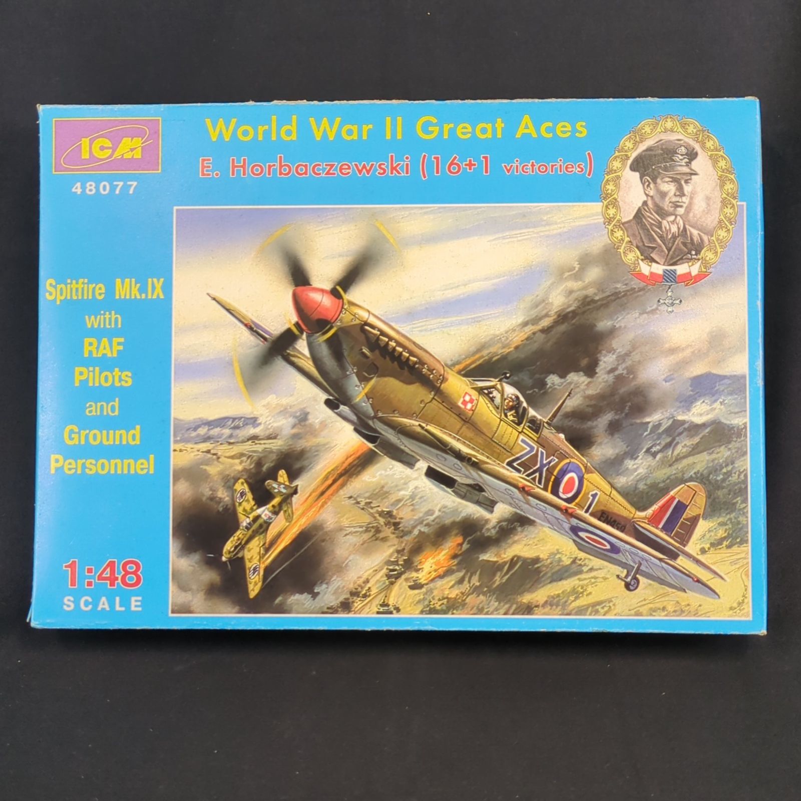 輸入キット 残僅少 ICM 48077 1|48 E. Horbaczewsky 16 1 victories スピットファイア Mk.IX 偉大なエース - E.ホルバチェフスキー