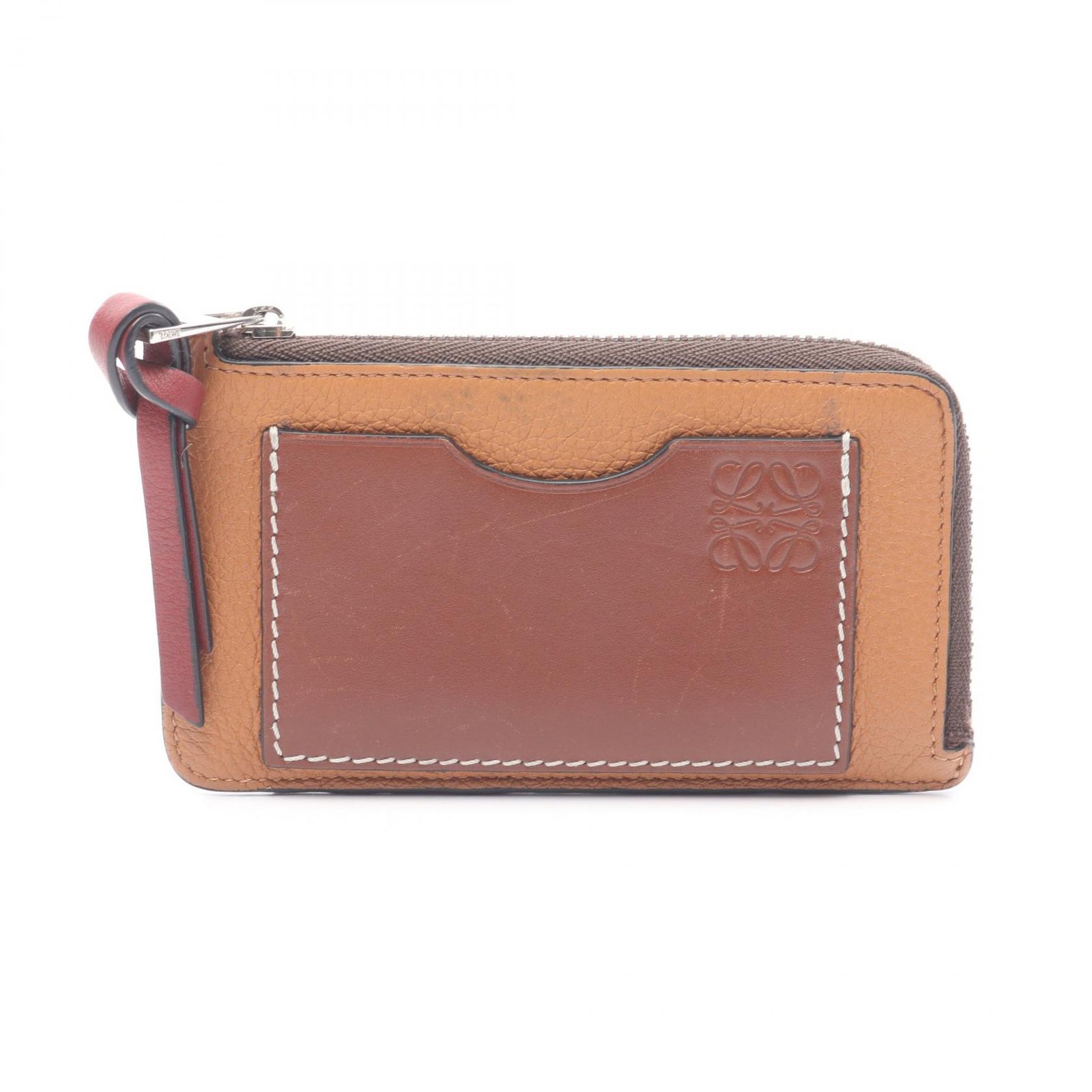 LOEWE ロエベ　アナグラム　コインカードホルダー　ライトキャメル すぐ届く！LOEWE アナグラム スクエア コインカードホルダー